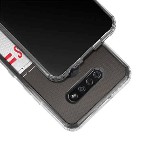 NFL Tampa Bay Buccaneers White Striped LG K51/Q51 Clear Case