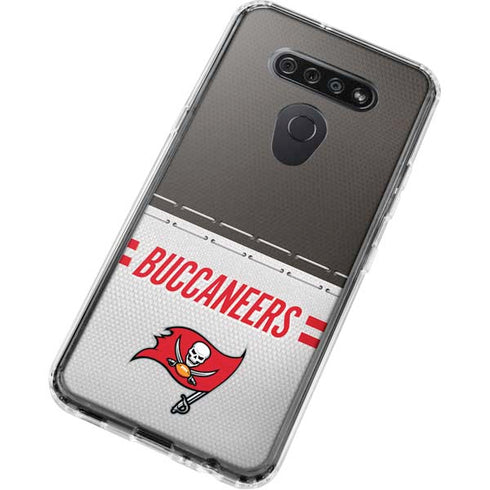 NFL Tampa Bay Buccaneers White Striped LG K51/Q51 Clear Case