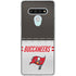 NFL Tampa Bay Buccaneers White Striped LG Stylo 6 Clear Case