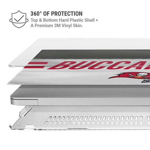 NFL Tampa Bay Buccaneers White Striped MacBook Pro 16in (2019-20) Case plus Skin