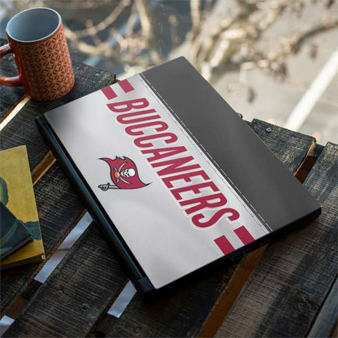 NFL Tampa Bay Buccaneers White Striped MSI GS65 Stealth Laptop Skin