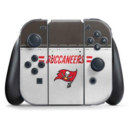 NFL Tampa Bay Buccaneers White Striped Nintendo Switch (2017-2021) Joy-Con Controller Skin