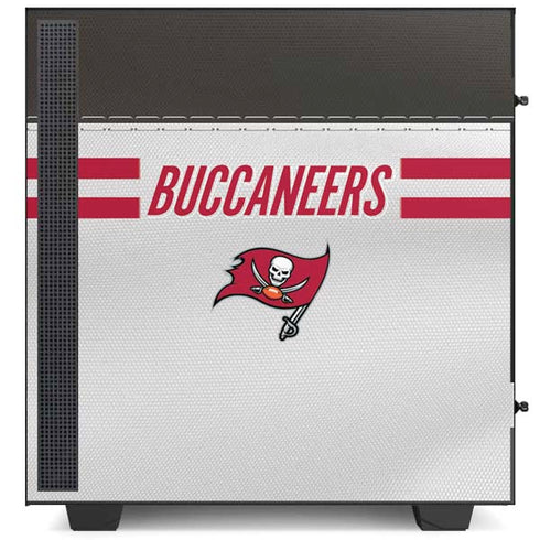 NFL Tampa Bay Buccaneers White Striped NZXT H510 Compact ATX Mid-Tower Case Skin