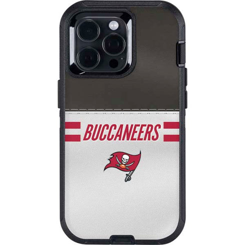 NFL Tampa Bay Buccaneers White Striped Otterbox Defender iPhone Skin