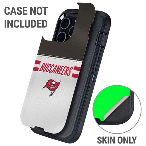 NFL Tampa Bay Buccaneers White Striped Otterbox Defender iPhone Skin