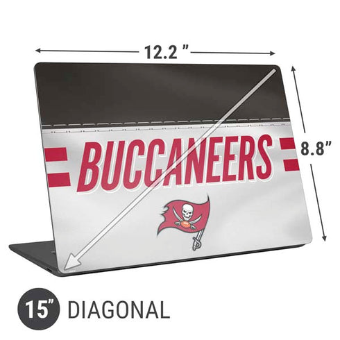 NFL Tampa Bay Buccaneers White Striped Universal Laptop 15in (12.2 x 8.8in) Skin
