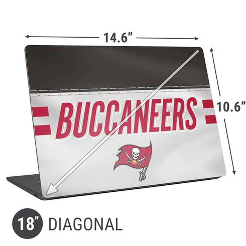 NFL Tampa Bay Buccaneers White Striped Universal Laptop 18in (14.6 x 10.6in) Skin