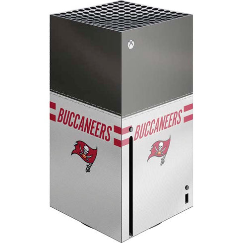 NFL Tampa Bay Buccaneers White Striped Xbox Series X Console Skin