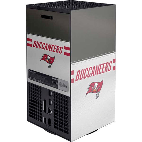 NFL Tampa Bay Buccaneers White Striped Xbox Series X Console Skin