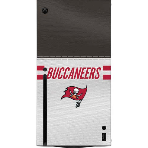 NFL Tampa Bay Buccaneers White Striped Xbox Series X Console Skin