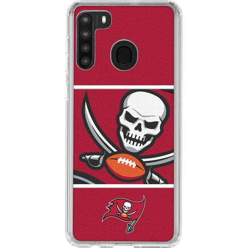 NFL Tampa Bay Buccaneers Zone Block Galaxy A21 Clear Case