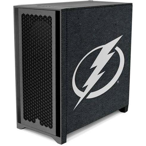 NHL Tampa Bay Lightning Black Background Corsair 4000D Tempered Glass Mid-Tower ATX Case Skin