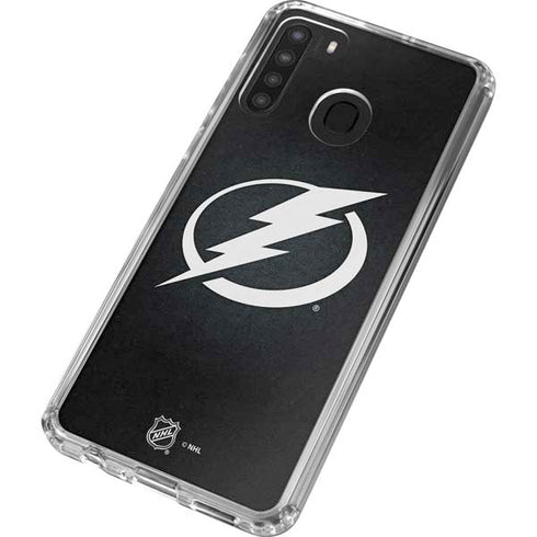 NHL Tampa Bay Lightning Black Background Galaxy A21 Clear Case
