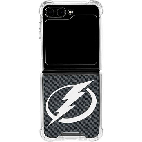 NHL Tampa Bay Lightning Black Background Galaxy Z Flip5 5G Clear Case