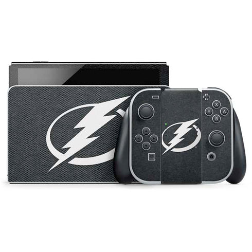 NHL Tampa Bay Lightning Black Background Nintendo Switch OLED (2021) Skin