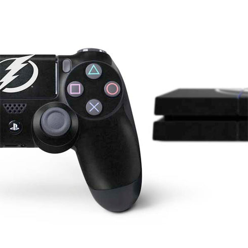 NHL Tampa Bay Lightning Black Background PS4 Console and Controller Bundle Skin