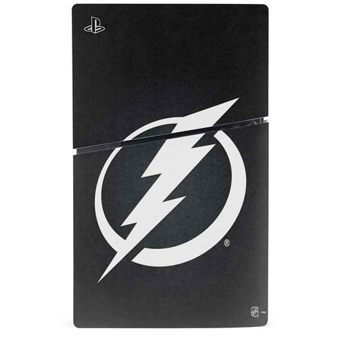 NHL Tampa Bay Lightning Black Background PS5 Slim Disk Console Skin