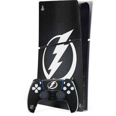 NHL Tampa Bay Lightning Black Background PS5 Slim Digital Edition Bundle Skin