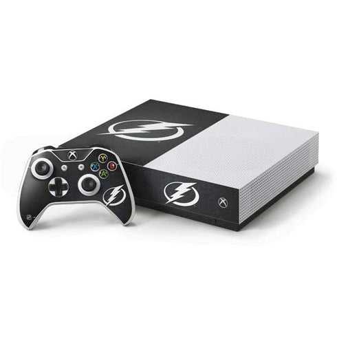 NHL Tampa Bay Lightning Black Background Xbox One S All-Digital Edition Bundle Skin