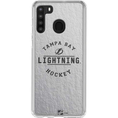 NHL Tampa Bay Lightning Black Text Galaxy A21 Clear Case