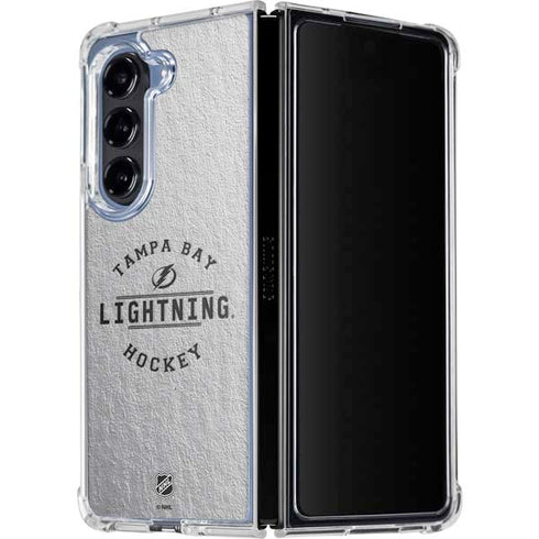 NHL Tampa Bay Lightning Black Text Galaxy Z Fold5 5G Clear Case