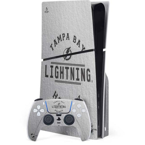 NHL Tampa Bay Lightning Black Text PS5 Slim Disk Bundle Skin