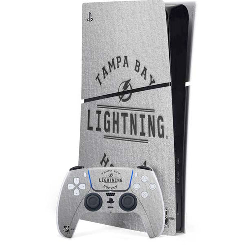 NHL Tampa Bay Lightning Black Text PS5 Slim Digital Edition Console Skin