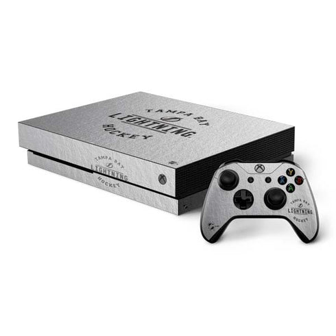 NHL Tampa Bay Lightning Black Text Xbox One X Bundle Skin