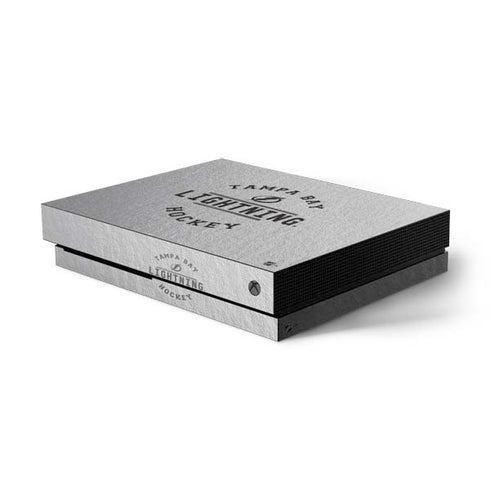 NHL Tampa Bay Lightning Black Text Xbox One X Console Skin