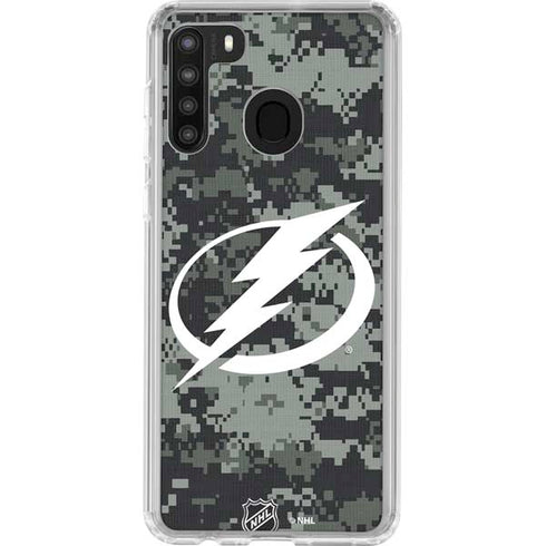 NHL Tampa Bay Lightning Camo Galaxy A21 Clear Case