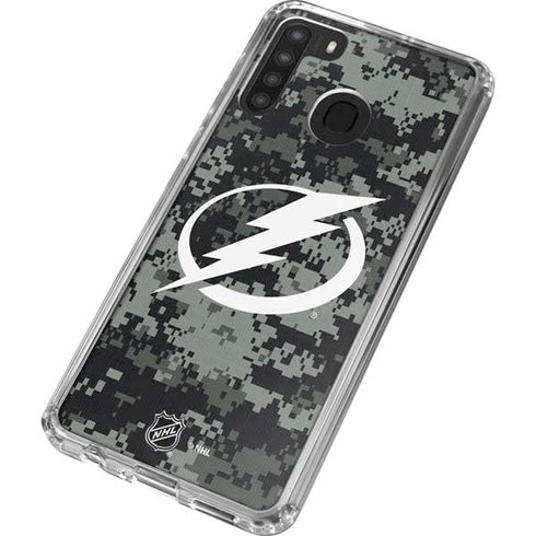 NHL Tampa Bay Lightning Camo Galaxy A21 Clear Case