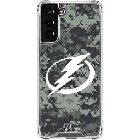 NHL Tampa Bay Lightning Camo Galaxy S21 FE Clear Case