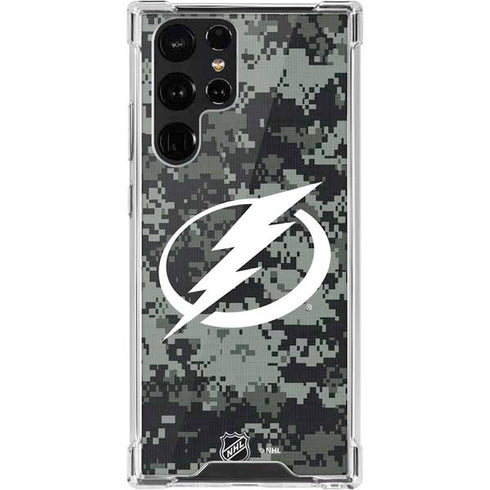NHL Tampa Bay Lightning Camo Galaxy S22 Ultra Clear Case