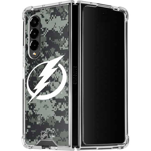 NHL Tampa Bay Lightning Camo Galaxy Z Fold4 5G Clear Case