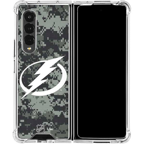NHL Tampa Bay Lightning Camo Galaxy Z Fold4 5G Clear Case