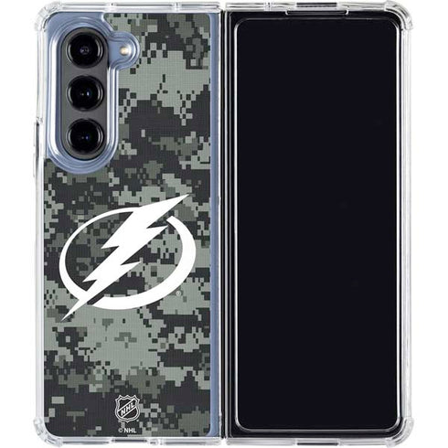 NHL Tampa Bay Lightning Camo Galaxy Z Fold5 5G Clear Case
