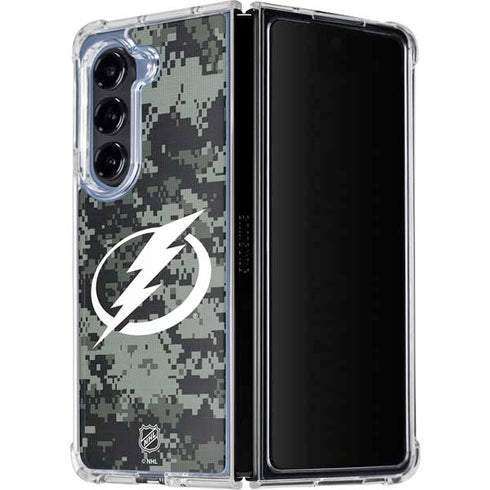 NHL Tampa Bay Lightning Camo Galaxy Z Fold5 5G Clear Case