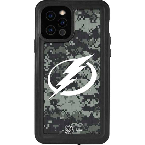 NHL Tampa Bay Lightning Camo iPhone 12 Pro Waterproof Case