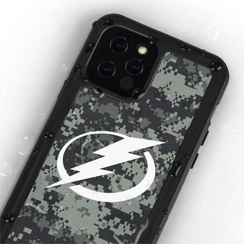 NHL Tampa Bay Lightning Camo iPhone 12 Pro Waterproof Case