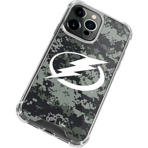 NHL Tampa Bay Lightning Camo iPhone 13 Pro Max Clear Case
