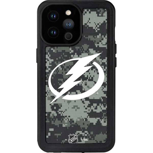 NHL Tampa Bay Lightning Camo iPhone 14 Pro Max Waterproof Case
