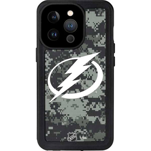 NHL Tampa Bay Lightning Camo iPhone 14 Pro Waterproof Case