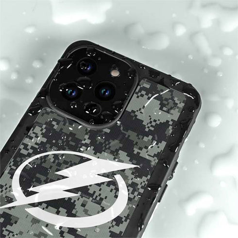 NHL Tampa Bay Lightning Camo iPhone 14 Pro Waterproof Case
