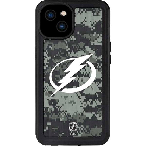NHL Tampa Bay Lightning Camo iPhone 15 Plus Waterproof Case