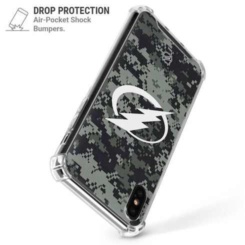 NHL Tampa Bay Lightning Camo iPhone XS Max Clear Case