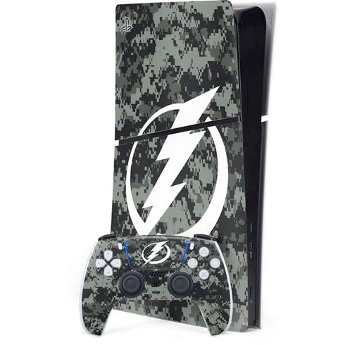 NHL Tampa Bay Lightning Camo PS5 Slim Digital Edition Bundle Skin