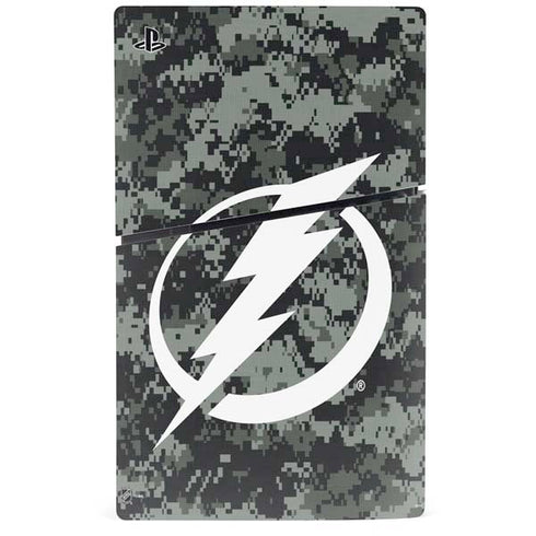 NHL Tampa Bay Lightning Camo PS5 Slim Digital Edition Bundle Skin
