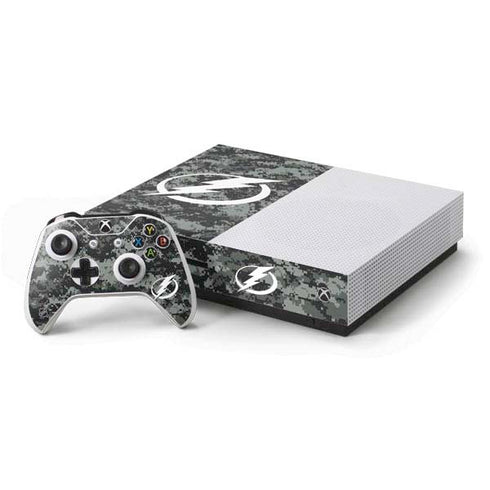 NHL Tampa Bay Lightning Camo Xbox One S Console and Controller Bundle Skin
