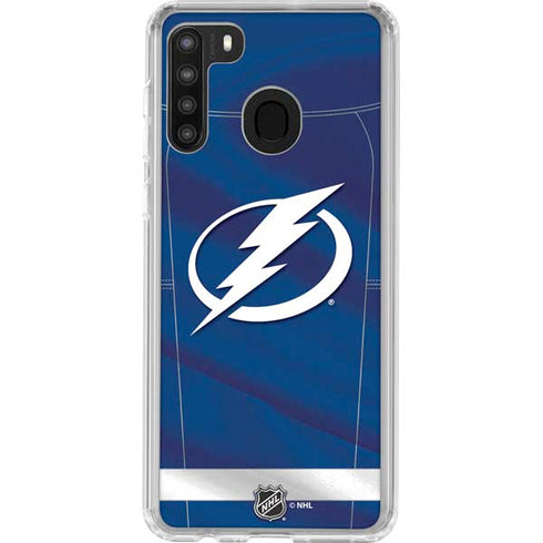 NHL Tampa Bay Lightning Jersey Galaxy A21 Clear Case