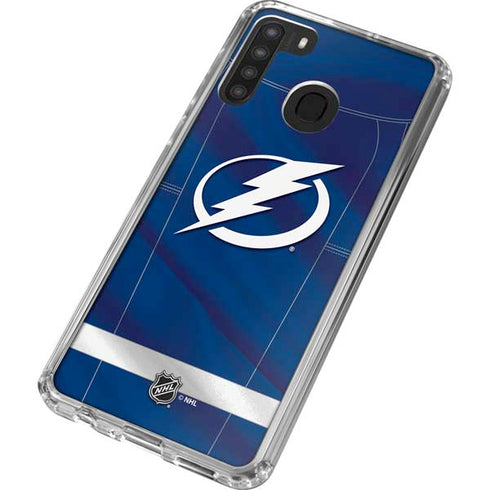 NHL Tampa Bay Lightning Jersey Galaxy A21 Clear Case